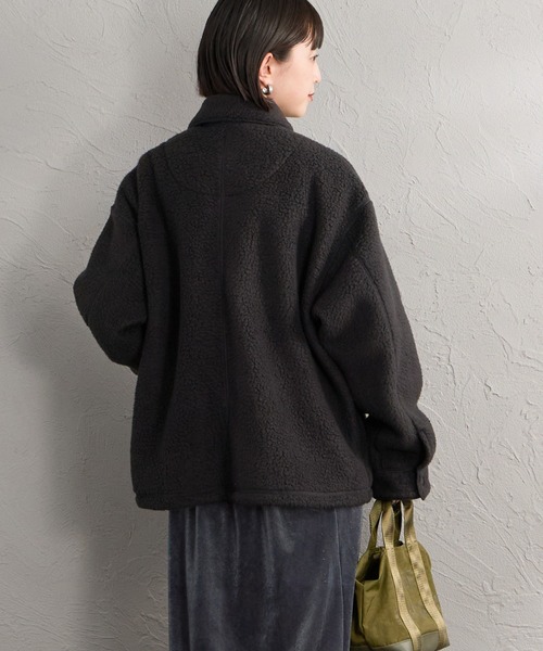 DANTON（ダントン）の「【WEB先行予約】[DANTON/ダントン] ボアフリース カバーオールジャケット（カバーオール・レディース・ベージュ/ブラック・S/M）」の8枚目の写真