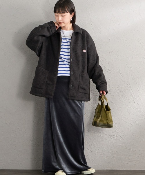 DANTON（ダントン）の「【WEB先行予約】[DANTON/ダントン] ボアフリース カバーオールジャケット（カバーオール・レディース・ベージュ/ブラック・S/M）」の9枚目の写真