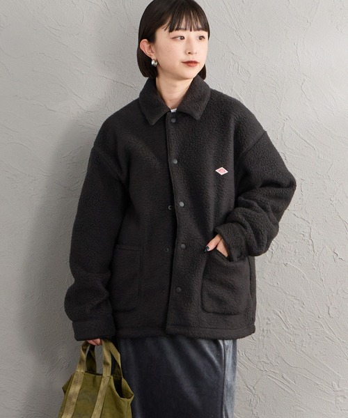 DANTON（ダントン）の「【WEB先行予約】[DANTON/ダントン] ボアフリース カバーオールジャケット（カバーオール・レディース・ベージュ/ブラック・S/M）」の12枚目の写真