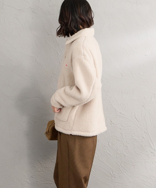 DANTON（ダントン）の「【WEB先行予約】[DANTON/ダントン] ボアフリース カバーオールジャケット（カバーオール・レディース・ベージュ/ブラック・S/M）」の18枚目の写真