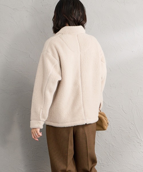 DANTON（ダントン）の「【WEB先行予約】[DANTON/ダントン] ボアフリース カバーオールジャケット（カバーオール・レディース・ベージュ/ブラック・S/M）」の19枚目の写真