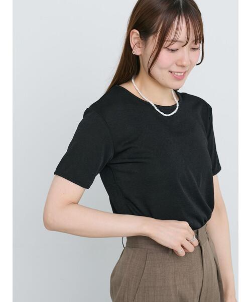 Te chichi（テチチ）の「シャイニーカノコリンガーTシャツ（Tシャツ/カットソー・レディース・グレー/ブラウン/ブラック・F）」の2枚目の写真