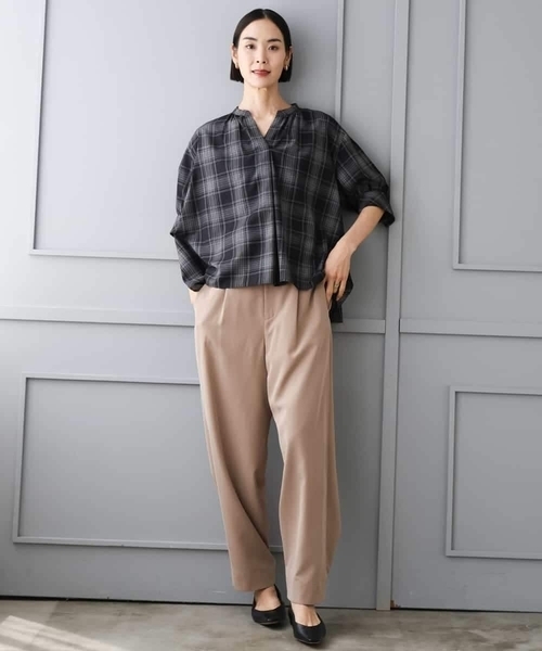 MICHEL KLEIN（ミッシェル・クラン）の「[セットアップ対応]シアーチェックフレアブラウス（シャツ/ブラウス・レディース・ブラック・38）」の20枚目の写真