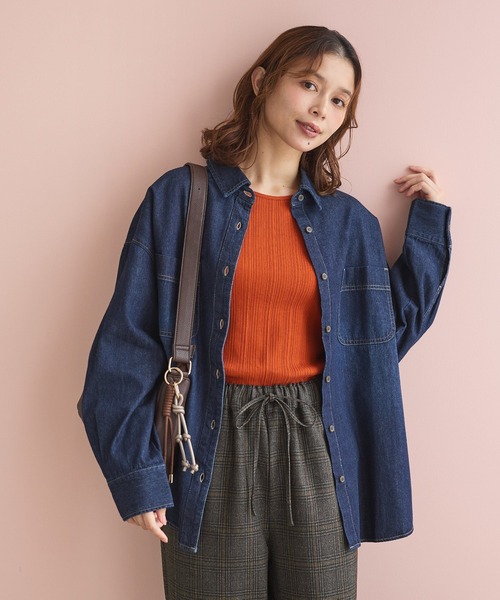 Honeys(ハニーズ)の「メロー使いテレコT(Tシャツ/カットソー・レディース・オレンジ/レッド/ピンク/カーキ/オフホワイト/ベージュ/ブラック・L/LL/M/S)」の20枚目の写真
