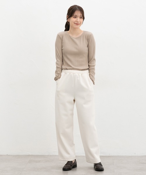 Honeys(ハニーズ)の「メロー使いテレコT(Tシャツ/カットソー・レディース・オレンジ/レッド/ピンク/カーキ/オフホワイト/ベージュ/ブラック・L/LL/M/S)」の22枚目の写真