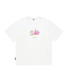 [グロサリー] アボカドアート半袖Tシャツホワイト