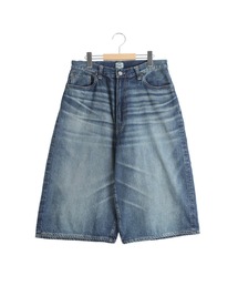 GOLD（ゴールド）の「GOLD / ゴールド：RECYCLED SUVIN COTTON YARN 11.5oz DENIM 5POCKET WIDE SHORTS VINTAGE WASHED：26A-GL52633H[MUS]（デニムパンツ）」