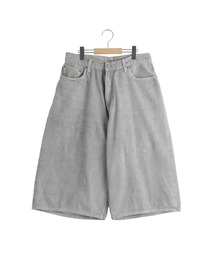 GOLD / ゴールド：RECYCLED SUVIN COTTON YARN 11.5oz DENIM 5POCKET WIDE SHORTS VINTAGE WASHED：26A-GL52633H[MUS]