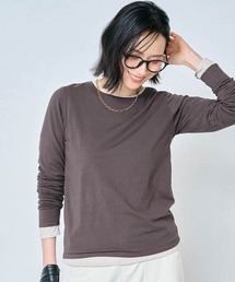 重ね着に最適なシアークルーネックカットソー