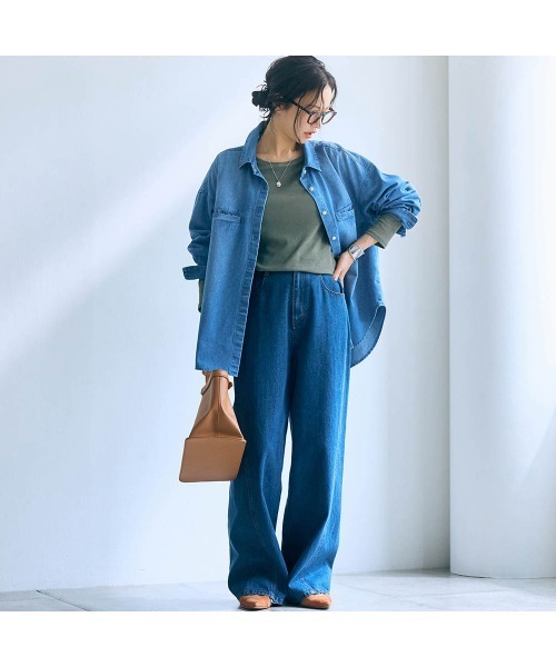 StyleNote(スタイルノート)の「重ね着に最適なシアークルーネックカットソー(Tシャツ/カットソー・レディース・オフホワイト/ブラック/チャコール/グレイッシュベージュ/ワイン/カーキ・M/3L/LL/L/S)」の13枚目の写真