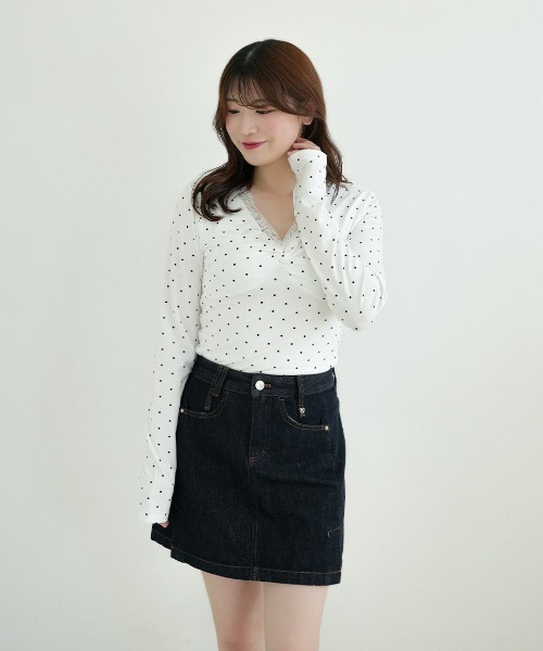 Nulli（ヌリ）の「ダブルサイドスリットスカート（デニムスカート・レディース・ダークインディゴブルー・LARGE/MEDIUM/SMALL）」の13枚目の写真