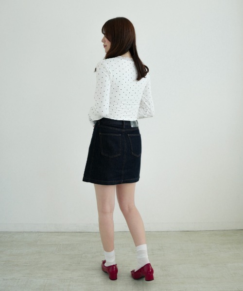 Nulli（ヌリ）の「ダブルサイドスリットスカート（デニムスカート・レディース・ダークインディゴブルー・LARGE/MEDIUM/SMALL）」の15枚目の写真