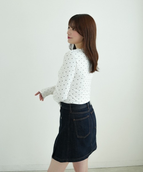 Nulli（ヌリ）の「ダブルサイドスリットスカート（デニムスカート・レディース・ダークインディゴブルー・LARGE/MEDIUM/SMALL）」の7枚目の写真