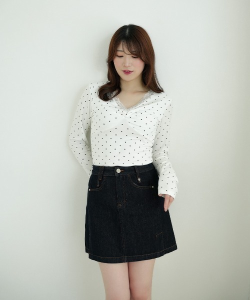 Nulli（ヌリ）の「ダブルサイドスリットスカート（デニムスカート・レディース・ダークインディゴブルー・LARGE/MEDIUM/SMALL）」の8枚目の写真