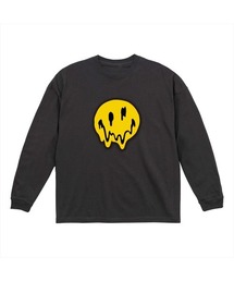 NOBOUND（ノーバウンド） 長袖Tシャツ メルティングフェイス イラスト プリント ビッグシルエット 5.6オンス ビッグTシャツ メンズ レディース ユニセックス ストリート