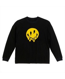 NOBOUND（ノーバウンド） 長袖Tシャツ メルティングフェイス イラスト プリント ビッグシルエット 5.6オンス ビッグTシャツ メンズ レディース ユニセックス ストリート