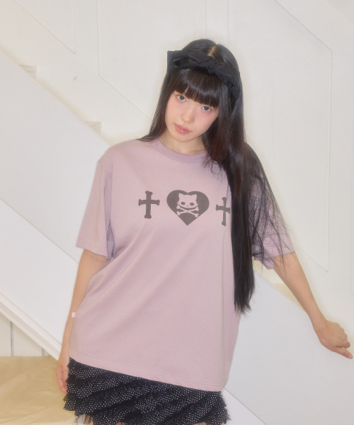 SHAKIRI（シャキリ）の「キリハートスカルパクシTシャツ（パープル）（Tシャツ/カットソー・レディース・その他・FREE）」の2枚目の写真