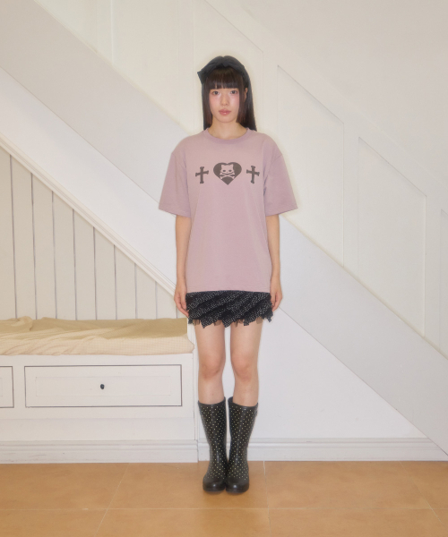 SHAKIRI（シャキリ）の「キリハートスカルパクシTシャツ（パープル）（Tシャツ/カットソー・レディース・その他・FREE）」の3枚目の写真