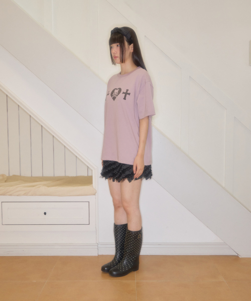 SHAKIRI（シャキリ）の「キリハートスカルパクシTシャツ（パープル）（Tシャツ/カットソー・レディース・その他・FREE）」の4枚目の写真