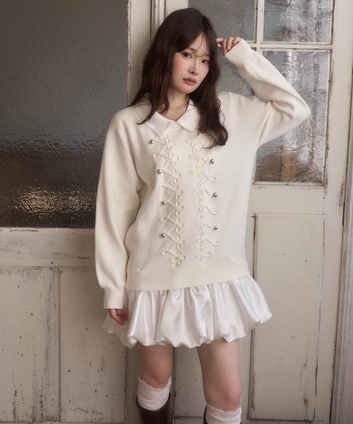 BUMPY GATHER FLARE DRESS（ワンピース）｜Ameri（アメリ）の