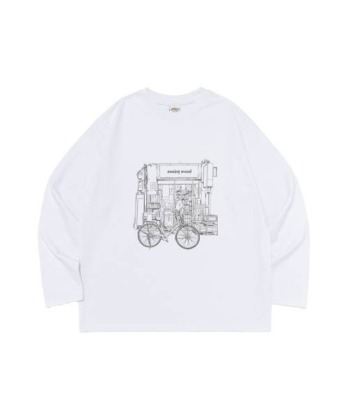 ANALOG MOOD(アナログムード)の「クラシック ブックストア 長袖(ホワイト)(Tシャツ/カットソー・メンズ・その他・SMALL/MEDIUM/LARGE/X-LARGE)」の1枚目の写真