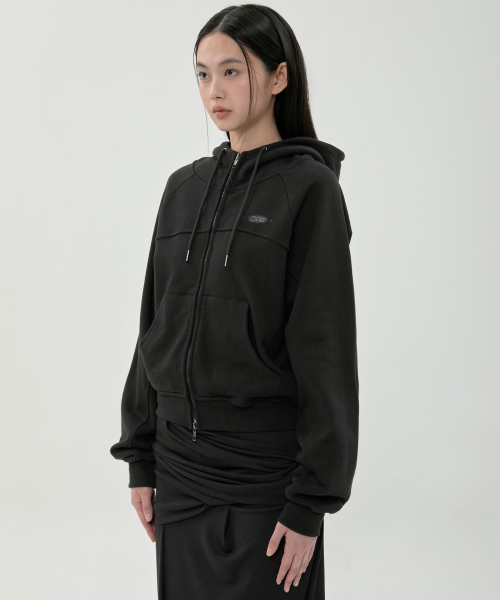 FLAREUP(フレアアップ)の「コンストラクテッドジップフーディー (FL-056_Black)(パーカー・レディース・ブラック・1/2)」の4枚目の写真