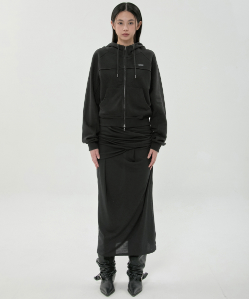 FLAREUP(フレアアップ)の「コンストラクテッドジップフーディー (FL-056_Black)(パーカー・レディース・ブラック・1/2)」の5枚目の写真