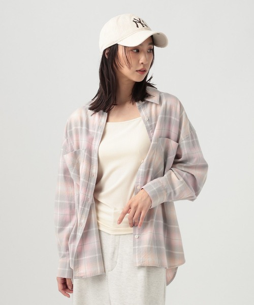 BAYFLOW（ベイフロー）の「ネルチェックシャツ（シャツ/ブラウス・レディース・ピンク/ブラック/ライトブルー・MEDIUM/SMALL）」の7枚目の写真