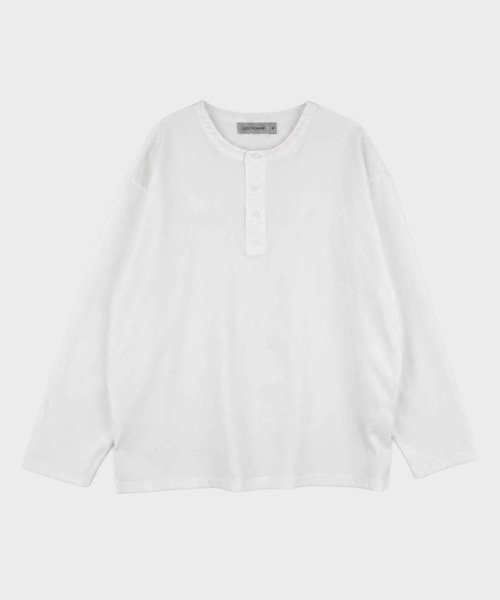 LIEU HOMME（リュウオム）の「LIEU HOMME／ヘンリーネックロングスリーブ（Tシャツ/カットソー・メンズ・アイボリー/チャコール/ブラック/ブルー・MEDIUM）」の4枚目の写真