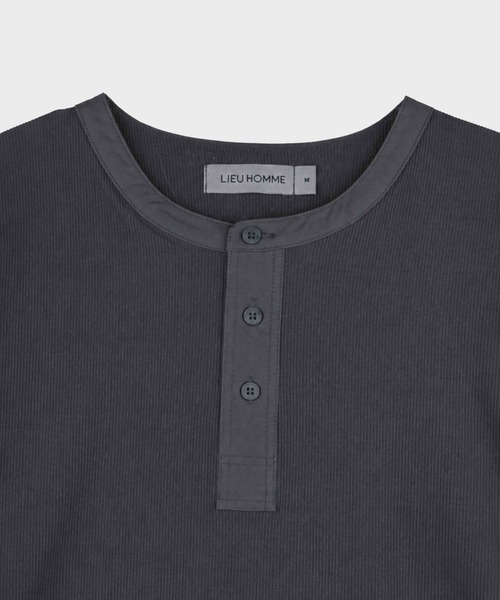 LIEU HOMME（リュウオム）の「LIEU HOMME／ヘンリーネックロングスリーブ（Tシャツ/カットソー・メンズ・アイボリー/チャコール/ブラック/ブルー・MEDIUM）」の18枚目の写真
