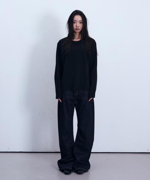 DOHAS（ドハス）の「アシンメトリー切替ロングスリーブ[ブラック]（Tシャツ/カットソー・レディース・その他・LARGE/MEDIUM）」の3枚目の写真
