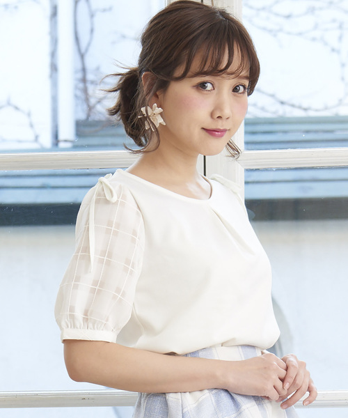 Majestic Legon マジェスティックレゴン の 16夏sale人気アイテム 袖シアーチェックプルオーバー Tシャツ カットソー Wear