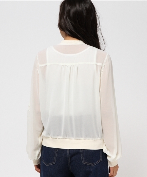 VENCEEXCHANGE(ヴァンスエクスチェンジ)の「シフォンMA-1 (MA-1・レディース・オフホワイト/ネイビー/ダークオリーブ・MEDIUM)」の7枚目の写真