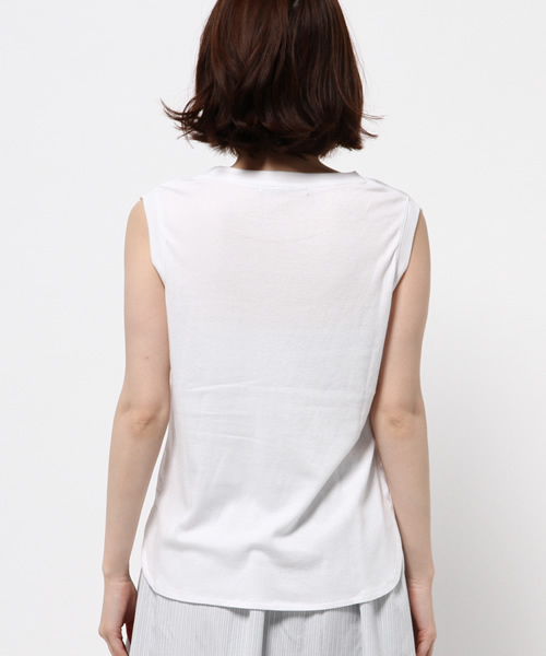 Heather（ヘザー）の「【冷感機能素材】ノースリポケTEE  724169（Tシャツ/カットソー・レディース・ホワイト/グレー/オレンジ系その他/ブラック・FREE）」の7枚目の写真