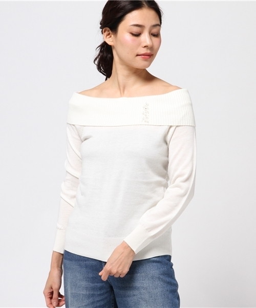 PROPORTION BODY DRESSING(プロポーションボディドレッシング)の「【CanCam11月号掲載】ポイントカラーニット(ニット/セーター・レディース・ブラック/グレー系その他/ピンク/ホワイト系その他・FREE)」の2枚目の写真