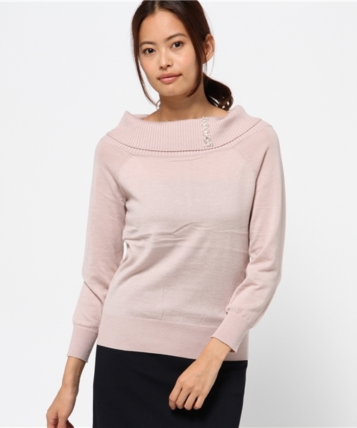 PROPORTION BODY DRESSING(プロポーションボディドレッシング)の「【CanCam11月号掲載】ポイントカラーニット(ニット/セーター・レディース・ブラック/グレー系その他/ピンク/ホワイト系その他・FREE)」の4枚目の写真