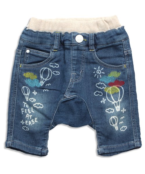 BIT'Z（ビッツ）の「サルエルラフデニムパンツ 6分丈（デニムパンツ・キッズ・ブルー/ネイビー・95/100/120/110/80/90）」の4枚目の写真