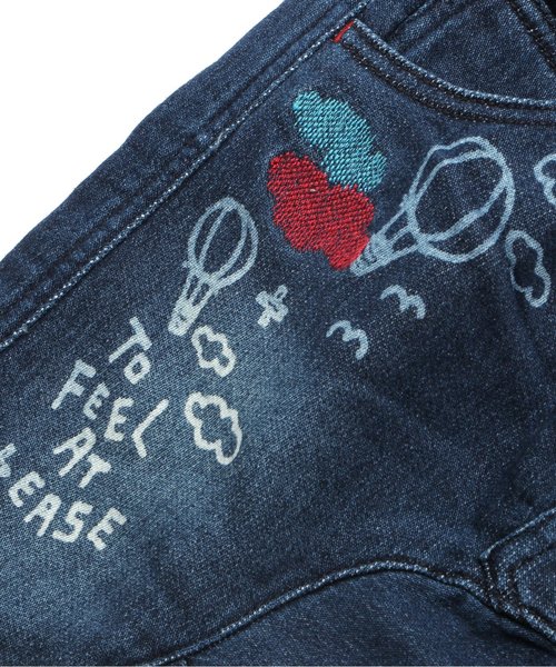 BIT'Z（ビッツ）の「サルエルラフデニムパンツ 6分丈（デニムパンツ・キッズ・ブルー/ネイビー・95/100/120/110/80/90）」の7枚目の写真