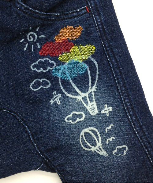BIT'Z（ビッツ）の「サルエルラフデニムパンツ 6分丈（デニムパンツ・キッズ・ブルー/ネイビー・95/100/120/110/80/90）」の8枚目の写真