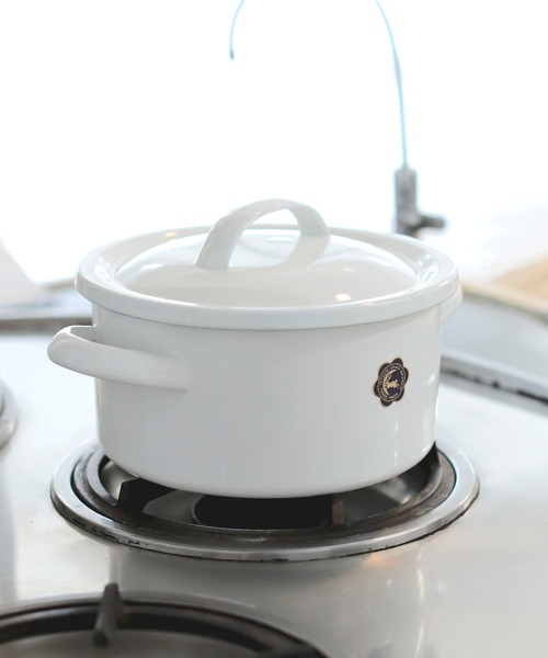 BEAMS JAPAN（ビームス　ジャパン）の「月兎印 / 琺瑯 キャセロール 19cm（鍋/フライパン・メンズ・ブラウン/レッド/オフホワイト/ブラック/ホワイト・ONE SIZE）」の2枚目の写真