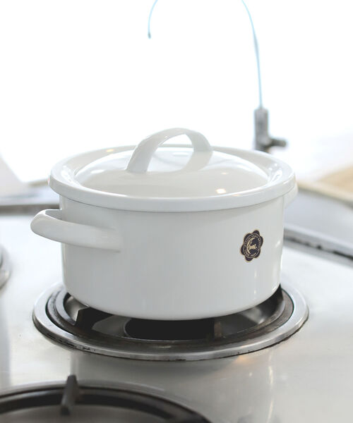 BEAMS JAPAN（ビームス　ジャパン）の「月兎印 / 琺瑯 キャセロール 19cm（鍋/フライパン・メンズ・ブラウン/レッド/オフホワイト/ブラック/ホワイト・ONE SIZE）」の7枚目の写真