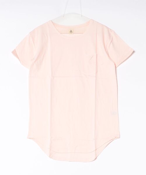 PARKS TOKYO SELECT(パークストウキョウセレクト)の「【BS】天竺ロング丈ポケット付きクルーネック半袖カットソー(Tシャツ/カットソー・メンズ・杢グレー/ブラック/ホワイト/ライトピンク・MEDIUM/LARGE)」の1枚目の写真