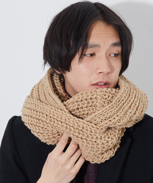 TOOLS PHILOSOPHY（ツールズフィロソフィー）の「【TOOLS PHILOSOPHY】ソリッドスヌード（ネックウォーマー/スヌード・メンズ・ブラック/ベージュ/ネイビー/グレー/レッド・FREE）」の3枚目の写真