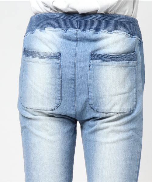 VIBGYOR（ヴィブジョー）の「サイドライン デニムジョガーパンツ  (RM)（デニムパンツ・メンズ・ブラック/ネイビー/サックスブルー/ホワイト・MEDIUM/LARGE/X-LARGE）」の8枚目の写真