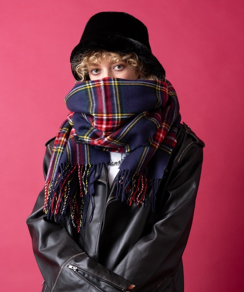 an meets zakka バリエーション大判ファー混マフラー(78cm×200cm