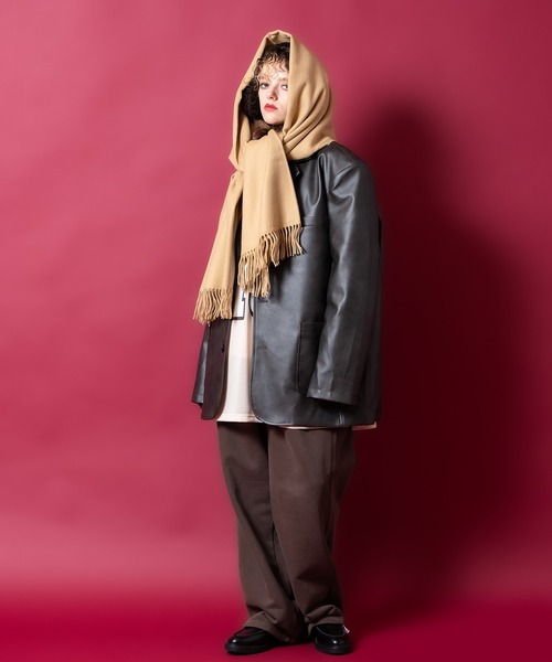 セール】an meets zakka バリエーション大判ファー混マフラー(78cm