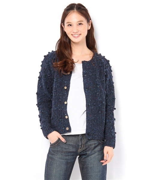 BEAMS BOY（ビームスボーイ）の「BEAMS BOY / 2G KNOLL変形編　カーディガン（カーディガン/ボレロ・レディース・ライトグレー/ライトブラウン/イエロー/グリーン/ネイビー・ONE SIZE）」の8枚目の写真