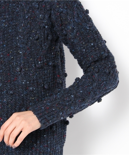 BEAMS BOY（ビームスボーイ）の「BEAMS BOY / 2G KNOLL変形編　カーディガン（カーディガン/ボレロ・レディース・ライトグレー/ライトブラウン/イエロー/グリーン/ネイビー・ONE SIZE）」の9枚目の写真