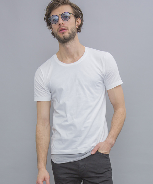 NUMBER (N)INE(ナンバーナイン)の「【NUMBER (N)INE】別注プレミアムコットンUネックTシャツ(Tシャツ/カットソー・メンズ・ホワイト/ブラック/ネイビー/トップグレー/ライトイエロー・1/2/3)」の2枚目の写真