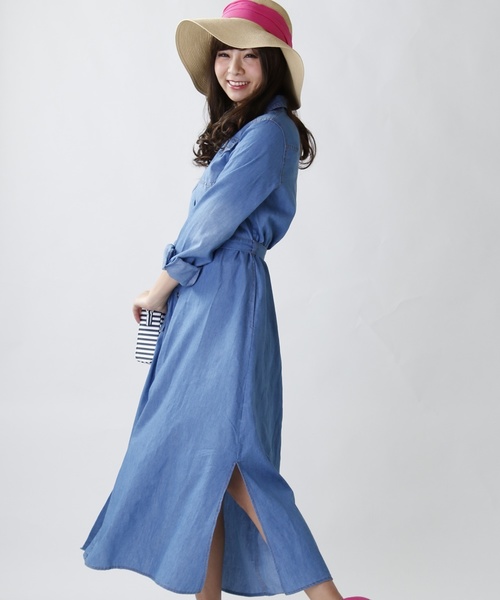 M Deux エムドゥ の デニムシャツワンピース シャツワンピース Wear